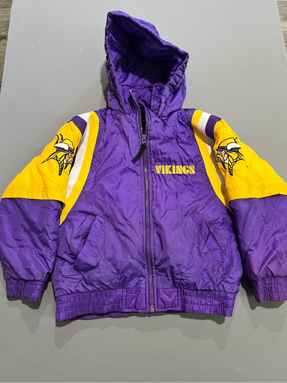 NFL Kids Hooded Puffer Jacket in Purple and Gold